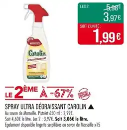 Match Spray ultra dégraissant carolin offre