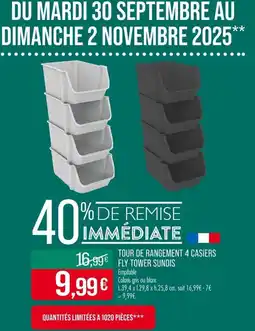 Match Tour de rangement 4 casiers fly tower sundis offre
