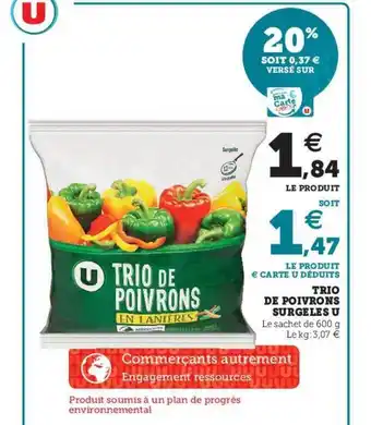 Super U Trio De Poivrons Surgelés U offre