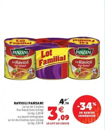 Super U Ravioli Panzani offre
