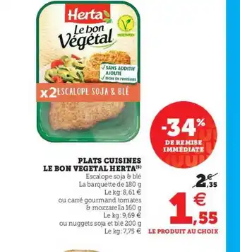Super U Plats Cuisinés Le Bon Végétal Herta offre
