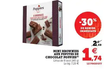 Mini Brownies Aux Pépites De Chocolat Poppies