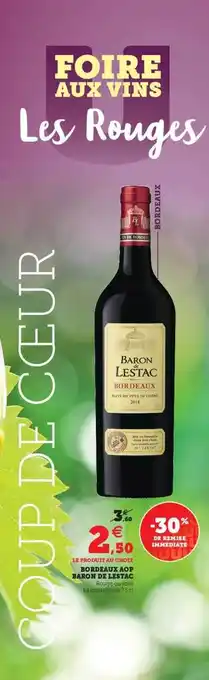 Super U Bordeau Aop Baron De Lestac offre
