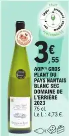 E.Leclerc Aop gros plant du pays nantais blanc sec domaine de l'erriere offre