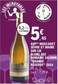E.Leclerc E.leclerc - aop muscadet sevre et maine sur lie blanc sec offre