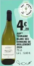 E.Leclerc Aop touraine blanc sec domaine de brillemont offre
