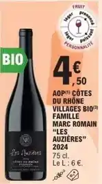 E.Leclerc Aop côtes du rhône villages bio famille offre