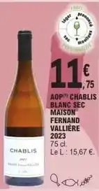 E.Leclerc Aop chablis blanc sec offre