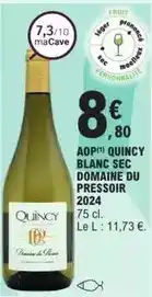 E.Leclerc Aop quincy blanc sec domaine du pressoir 2024 offre
