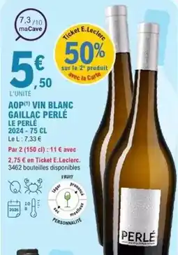 E.Leclerc E.leclerc - aop vin blanc gaillac perle offre