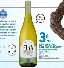E.Leclerc Igp vin blanc côtes de gascogne offre