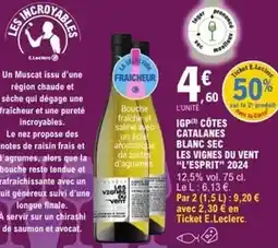 E.Leclerc E.leclerc - igp côtes catalanes blanc sec les vignes du vent offre