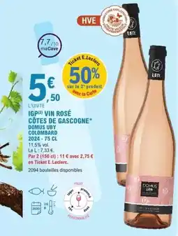 E.Leclerc Uby - vin rose côtes de gascogne offre