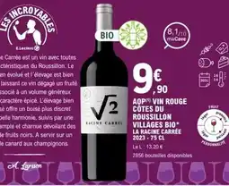 E.Leclerc Aop vin rouge côtes du roussillon villages bio offre