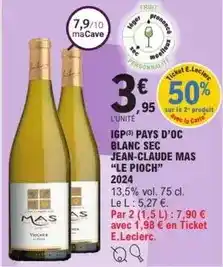 E.Leclerc E.leclerc - igp pays d'oc blanc sec offre