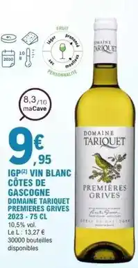 E.Leclerc Vin blanc côtes de gascogne offre
