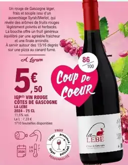E.Leclerc Igp vin rouge côtes de gascogne la lebe offre