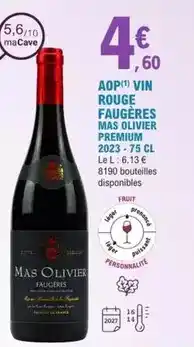 E.Leclerc Mas olivier - aop vin rouge offre