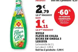 Maximarché LESIEUR Huile fleur de colza riche en omega 3 offre