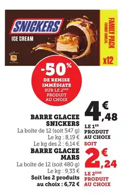 Maximarché SNICKERS Barre glacee offre