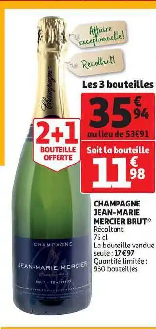 Auchan Direct Champagne Jean-marie Mercier Brut offre