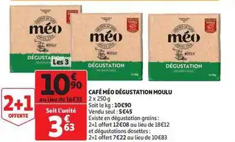 Auchan Direct Café Méo Dégustation Moulu offre