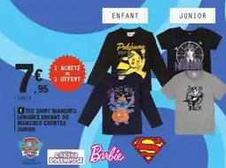 E.Leclerc Tee shirt manches longues enfant ou manches courtes junior offre