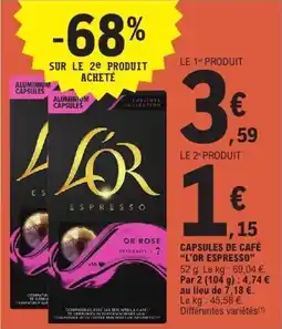 E.Leclerc L'OR ESPRESSO Capsules de café offre