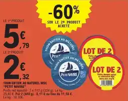 E.Leclerc PETIT NAVIRE Thon entier au naturel offre