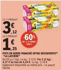 E.Leclerc LA LAITIÈRE Pots en verre panaché offre découverte offre