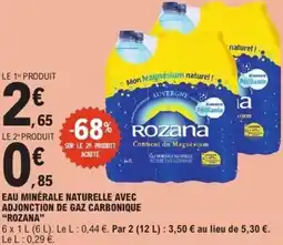 E.Leclerc ROZANA Eau minérale naturelle avec adjonction de gaz carbonique offre