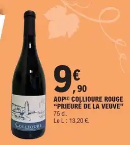 E.Leclerc AOP Collioure Rouge 'Prieuré de la Veuve' offre