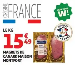 Auchan Supermarché Magrets de canard maison montfort offre