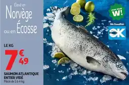 Auchan Supermarché Saumon atlantique entier vidé offre