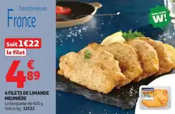 Auchan Supermarché 4 filets de limande meunière offre