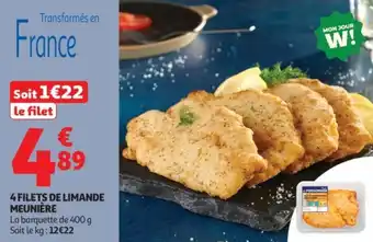 Auchan Supermarché 4 filets de limande meunière offre