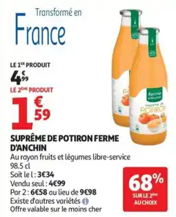 Auchan Supermarché Suprême de potiron ferme d'anchin offre