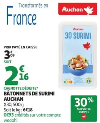 Auchan Supermarché Bâtonnets de surimi auchan offre