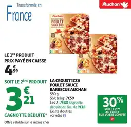Auchan Supermarché La croust'izza poulet sauce barbecue auchan offre