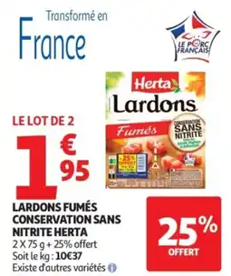 Auchan Supermarché Lardons fumés conservation sans nitrite herta offre