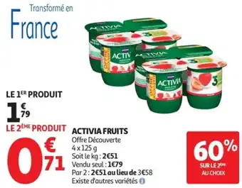 Auchan Supermarché Activia fruits offre