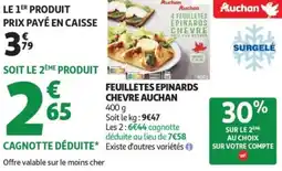 Auchan Supermarché Feuilletes epinards chevre auchan offre