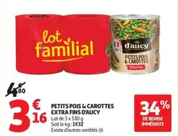 Auchan Supermarché Petits pois & carottes extra fins d'aucy offre
