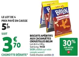 Auchan Supermarché Biscuits apéritifs aux cacahuètes croustilles belin offre