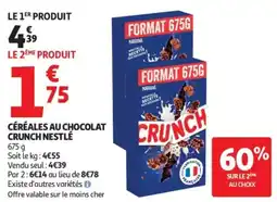 Auchan Supermarché Céréales au chocolat crunch nestlé offre