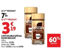 Auchan Supermarché Café soluble spécial filtre nescafé offre