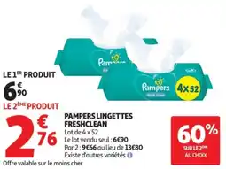 Auchan Supermarché Pampers lingettes freshclean offre