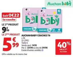 Auchan Supermarché Auchan baby couches t6 offre