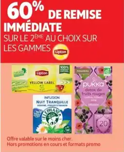 Auchan Supermarché SUR LE 2EME AU CHOIX SUR LES GAMMES Lipton offre