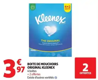 Auchan Supermarché Boite de mouchoirs original kleenex offre